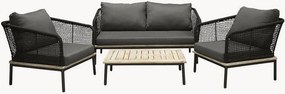 Conjunto lounge em madeira de acácia Andorra, conjunto de 4