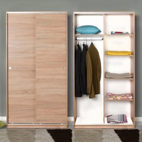 Roupeiro "Zenith" – Carvalho Sonoma – 94 x 182 x 52 cm – Design Modern