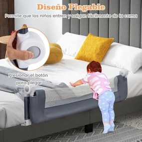 Barra segurança Cama para bebés dobrável Cama de solteiro Cama de casal 120 x 40,5 x 42 cm Cinzento