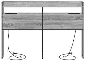Cabeceira de armazenamento Cinza sonoma 120 cm