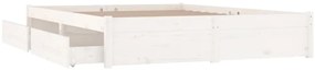 Estrutura de cama com gavetas 150x200cm tamanho King branco