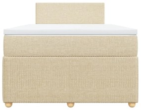 Cama boxspring com colchão 120x190 cm tecido cor creme