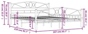 Estrutura de cama 160x200 cm metal branco