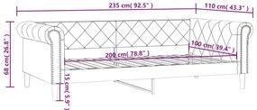 Sofá-cama 100x200 cm couro artificial branco