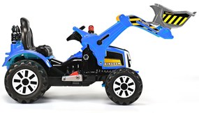 Trator Elétrico com Pá para Crianças Escavadora a Bateria com 2 Velocidades  149 x 62 x 74 cm Azul