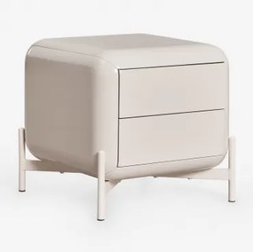 Pack De 2 Mesas De Cabeceira 45x45 Cm Em Mdf Alazne Tapioca Bege - Sklum
