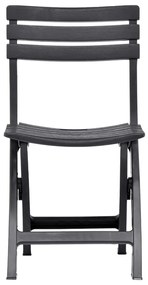 Cadeiras de jardim dobráveis 2 pcs plástico antracite