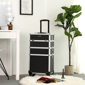 Mala maquilhagem 35 x 68,5 x 25 cm 3 em 1 preto