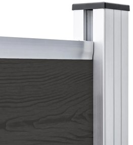 Painel de cerca 180x146 cm WPC preto