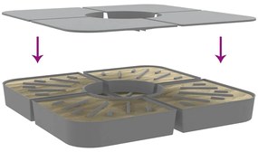 4 pcs conj. base para guarda-sol de suporte cruzado 100 kg PP