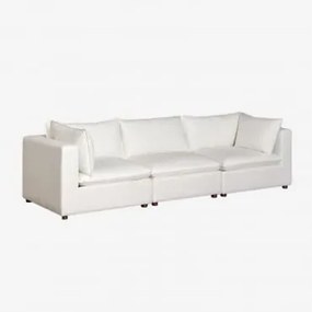 Sofá Modular De 3 Peças Estilo Estefan Com Braços Branco - Sklum