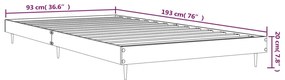 Estrutura de cama 90x190 cm derivados madeira carvalho castanho