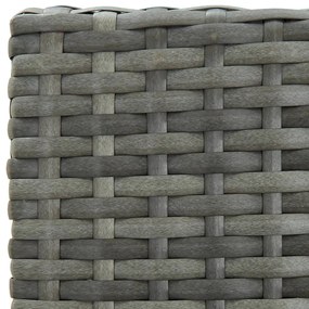 Bancos de bar p/ jardim com almofadões 4 pcs vime PE cinzento