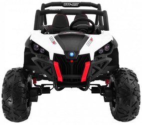 Buggy elétrico para Crianças 24V 4x4 2 Lugares SuperStar Rodas de EVA, Assento de couro Branco