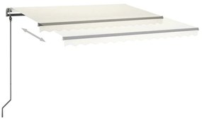 Toldo automático c/ LED e sensor de vento 4,5x3 m cor creme