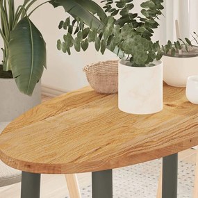 vidaXL Tampo de mesa 80x40x2 cm carvalho maciça oval castanho-claro