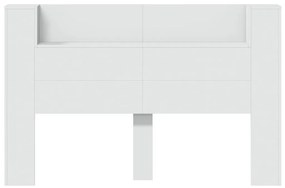 Armário de cabeceira com luzes LED 160x16,5x103,5 cm branco
