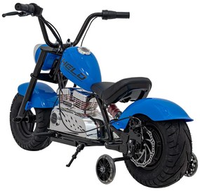 Mota elétrica para Crianças 350 W Chopper Warrior Rodas AR, Assento couro ecológico Azul