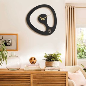 Relógio de Parede Decorativo Aps104 – Preto e Dourado – 44 x 45 cm