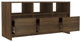 Móvel de TV Endy com 3 Gavetas e Compartimentos de 102 cm - Castanho -