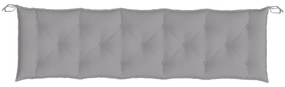 Almofadões banco jardim 2 pcs 180x50x7cm tecido oxford cinzento