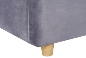 Cama de casal com arrumação em veludo cinzento 180 x 200 cm BATILLY Beliani