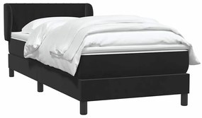 Cama com molas/colchão 80x220 cm veludo preto