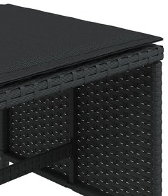 Bancos de jardim com almofadões 4 pcs 41x41x36 cm vime PE preto