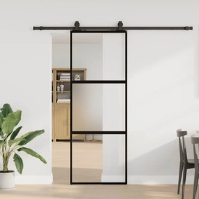 vidaXL Porta deslizante c/ conj. ferragens 76x205 cm vidro temperado