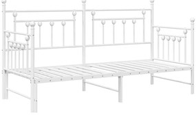 Daybed vidaXL com Cama Auxiliar Branca 75x190 cm em Aço