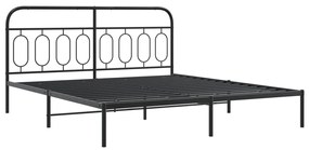 Estrutura de cama com cabeceira e pés 183x213 cm metal preto