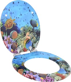 vidaXL Assento de Sanitário com Fechamento Suave Azul Profundo do Mar