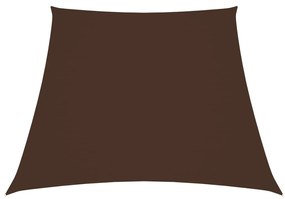 vidaXL Para-sol estilo vela tecido oxford trapézio 3/5x4 m castanho