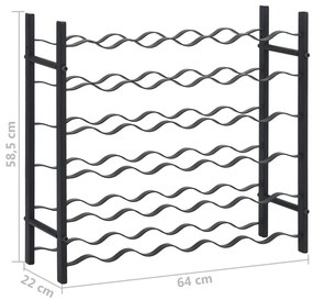 Garrafeira para 36 garrafas ferro preto