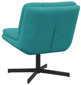 Cadeira Relaxante Giratória Turquesa 63 x 75 x 76 cm Veludo