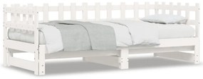 vidaXL Sofá-cama de puxar 2x(90x200) cm pinho maciço branco