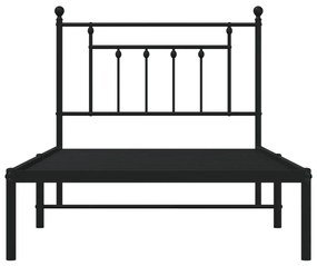 Estrutura de cama com cabeceira 100x190 cm metal preto