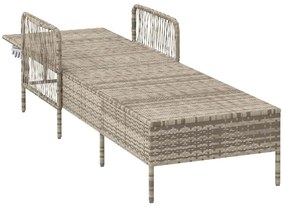 Espreguiçadeira Cinza claro Rattan PE 157 x 55 x 92 cm Dobrável