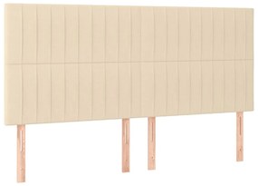 Cama com molas/colchão 200x200 cm tecido cor creme