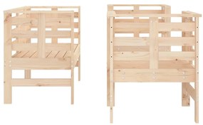3 pcs conjunto lounge de jardim madeira de pinho maciça