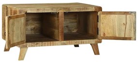 Mesa de Café 80x54x45 cm Madeira de Mangueira Maciça Rústica
