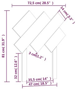 Cabeceira de cama 72,5x3x81 cm pinho maciço cinzento