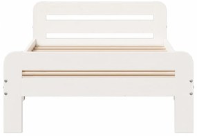 Cama sem colchão 75x190 cm madeira de pinho maciça branco