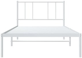 Estrutura de cama com cabeceira 100x200 cm metal branco