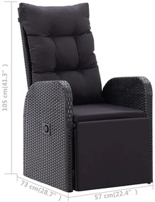 7 pcs conjunto de jantar para jardim preto