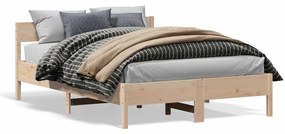 842742 vidaXL Estrutura de cama com cabeceira 160x200 cm pinho maciço