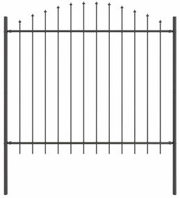 Cerca de Jardim com Topo de Arco Cinza 1,7x1,25m em Aço