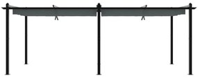 Gazebo de jardim com teto retrátil 3x6 m alumínio antracite