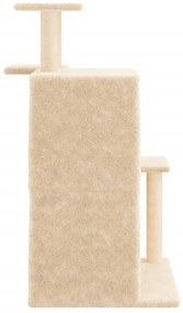 Árvore p/ gatos c/ postes arranhadores sisal 97 cm cor creme