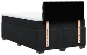 Cama boxspring com colchão 120x200 cm veludo preto